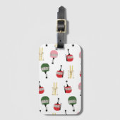 Funny Retro Ski Lift Gondelbahn Winterskifahrer Gepäckanhänger (Vorderseite Vertikal)