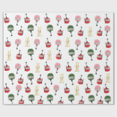 Funny Retro Ski Lift Gondelbahn Winterskifahrer Geschenkpapier (Flach)