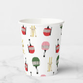 Funny Retro Ski Lift Gondelbahn Winterskifahrer Pappbecher (Links)