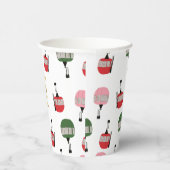 Funny Retro Ski Lift Gondelbahn Winterskifahrer Pappbecher (Rechts)