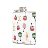 Funny Retro Skilift Alp Ski Winterskifahrer Flachmann (Links)