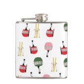 Funny Retro Skilift Alp Ski Winterskifahrer Flachmann (Vorderseite)