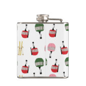 Funny Retro Skilift Alp Ski Winterskifahrer Flachmann (Rückseite)