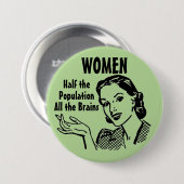 Funny Retro Smart Women Button (Vorne & Hinten)