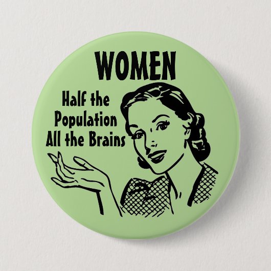 Funny Retro Smart Women Button (Vorderseite)