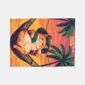 Funny Retro Sommerkatzenurlaub Fleecedecke (Vorderseite (Horizontal))