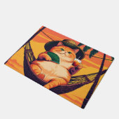 Funny Retro Sommerkatzenurlaub Fußmatte (Schrägansicht)