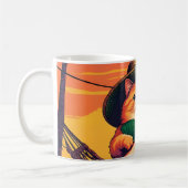 Funny Retro Sommerkatzenurlaub Kaffeetasse (Links)