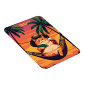Funny Retro Sommerkatzenurlaub Magnet (Rechte Seite)