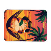 Funny Retro Sommerkatzenurlaub Magnet (Horizontal)