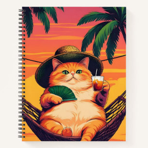 Funny Retro Sommerkatzenurlaub Notizblock