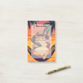 Funny Retro Sommerkatzenurlaub Post-it Klebezettel (Auf Schreibtisch)