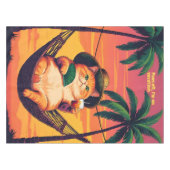Funny Retro Sommerkatzenurlaub Tischdecke (Vorderseite (Horizontal))
