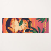 Funny Retro Sommerkatzenurlaub Yogamatte (Vorderseite (Horizontal))