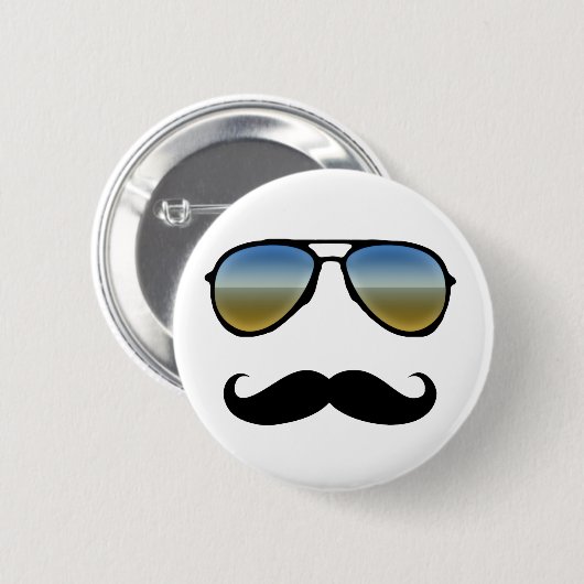 Funny Retro Sonnenbrille mit Mustache Button (Vorne & Hinten)