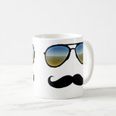 Funny Retro Sonnenbrille mit Mustache Kaffeetasse (VorderseiteRechts)