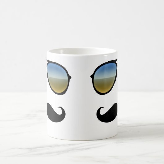 Funny Retro Sonnenbrille mit Mustache Kaffeetasse (Mittel)