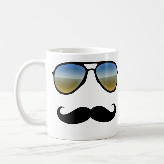 Funny Retro Sonnenbrille mit Mustache Kaffeetasse (Links)