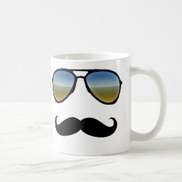 Funny Retro Sonnenbrille mit Mustache Kaffeetasse