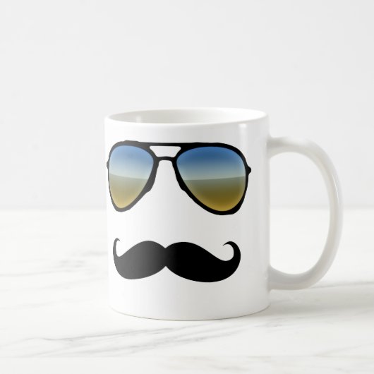 Funny Retro Sonnenbrille mit Mustache Kaffeetasse (Rechts)