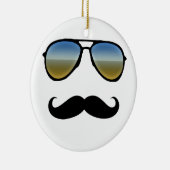 Funny Retro Sonnenbrille mit Mustache Keramik Ornament (Rechts)