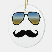 Funny Retro Sonnenbrille mit Mustache Keramik Ornament (Links)