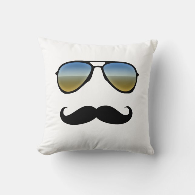 Funny Retro Sonnenbrille mit Mustache Kissen (Vorderseite)