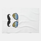 Funny Retro Sonnenbrille mit Mustache Küchentuch (Horizontal)