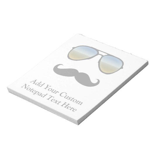 Funny Retro Sonnenbrille mit Mustache Notizblock (Rotiert)