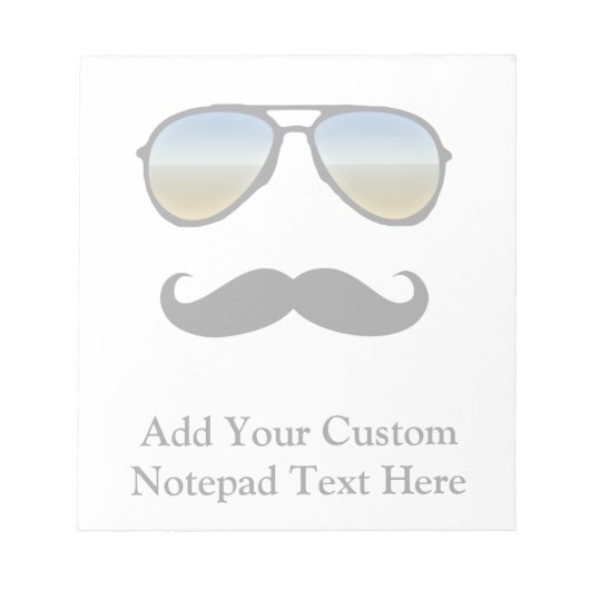Funny Retro Sonnenbrille mit Mustache Notizblock (Vorderseite)