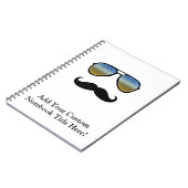 Funny Retro Sonnenbrille mit Mustache Notizblock (Linke Seite)