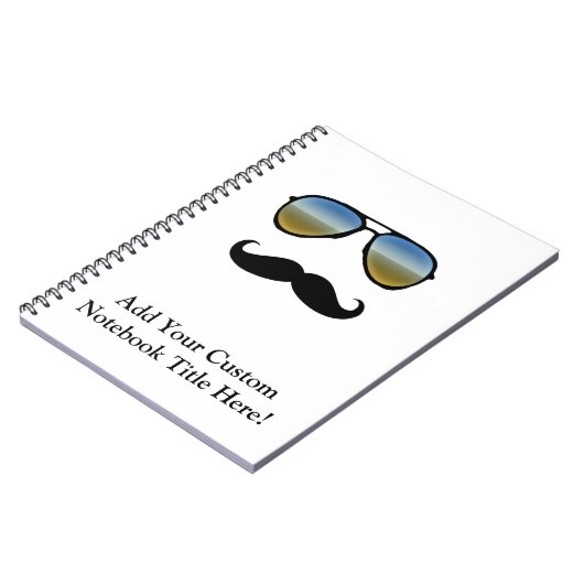 Funny Retro Sonnenbrille mit Mustache Notizblock (Linke Seite)