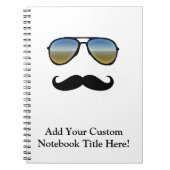 Funny Retro Sonnenbrille mit Mustache Notizblock (Vorderseite)
