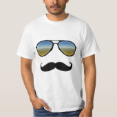 Funny Retro Sonnenbrille mit Mustache T-Shirt (Vorderseite)