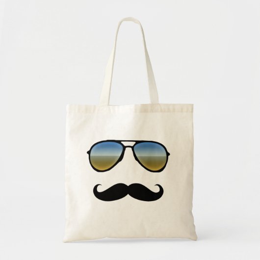 Funny Retro Sonnenbrille mit Mustache Tragetasche (Vorne)