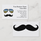 Funny Retro Sonnenbrille mit Mustache Visitenkarte (Vorne/Hinten)