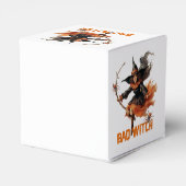 Funny Retro spooky Halloween Grundschlechter Hexe Geschenkschachtel (Rückseite)