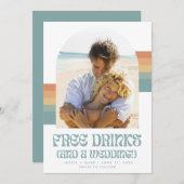 Funny Retro Sunset Beach Hochzeit Save The Date (Vorne/Hinten)