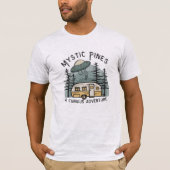 Funny Retro Sunset Camper Trailer Alien UFO T-Shirt (Vorderseite)