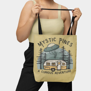 Funny Retro Sunset Camper Trailer Alien UFO Tasche