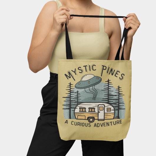 Funny Retro Sunset Camper Trailer Alien UFO Tasche