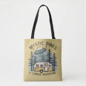 Funny Retro Sunset Camper Trailer Alien UFO Tasche (Vorderseite)