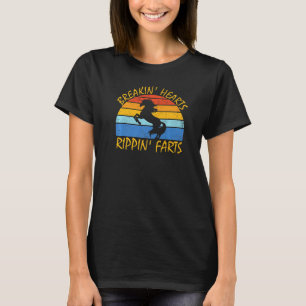 Funny Retro Sunset Einhorn Breaking Hearpping T-Shirt