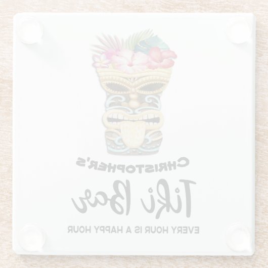 Funny Retro Tiki Bar Party Glasuntersetzer (Rückseite)