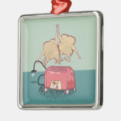 Funny Retro Toaster Ornament Aus Metall (Links)