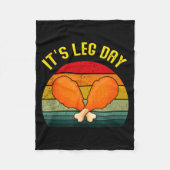 Funny Retro Turkey Day Leg It's Leg Day Thanksgivi Fleecedecke (Vorderseite)