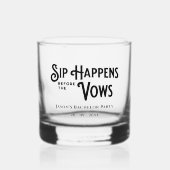 Funny Retro Typografy Custom Bachelor Party Whiskyglas (Vorderseite)