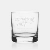 Funny Retro Typografy Custom Bachelor Party Whiskyglas (Rückseite)