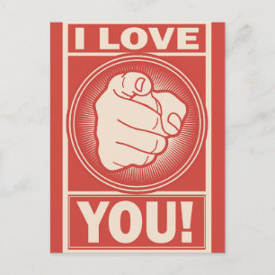 Funny Retro Valentinstag I Liebe Sie Postkarte
