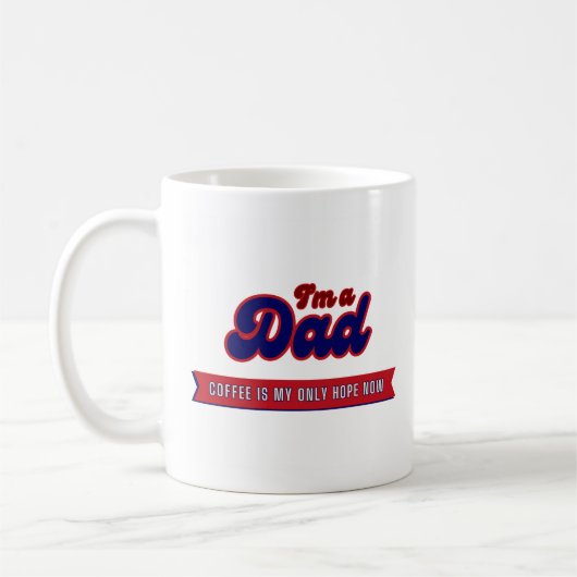 Funny Retro Vater - Kaffee ist mein einziger hoffn Kaffeetasse (Links)